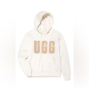UGG Women's Rey UGG fluff Logo Hoodie in the color cream/off-white size medium